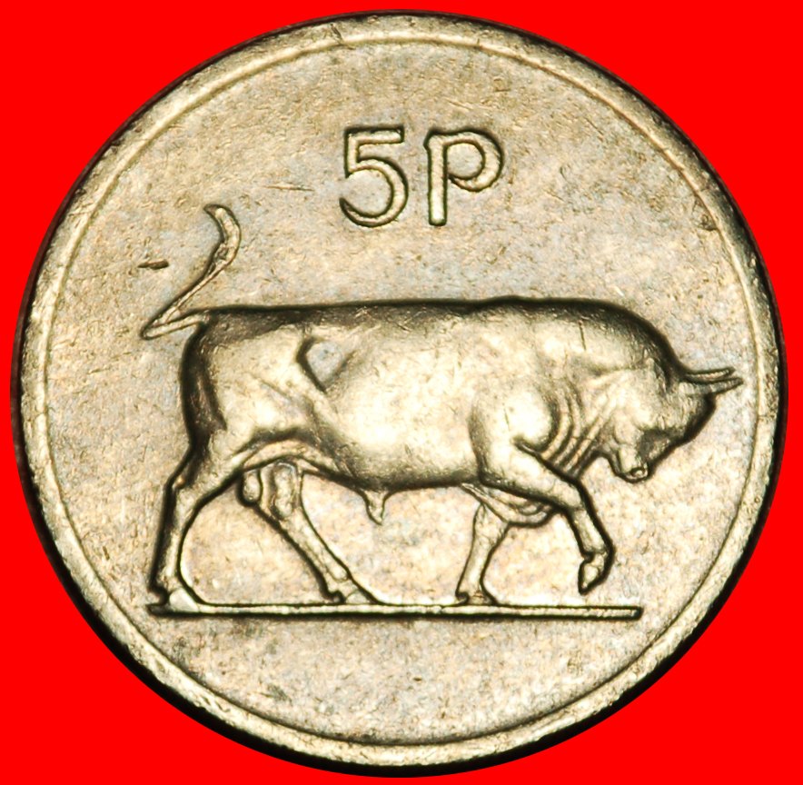 Ⰶ GREAT BRITAIN (1969-1990): IRELAND ★ 5 PENCE 1975 BULL! LOW START ★ NO RESERVE!
