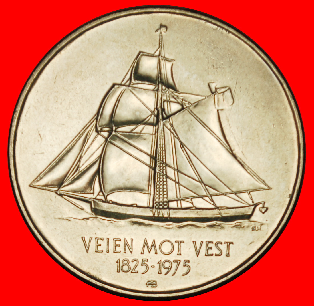 Ⰶ SHIP: NORWAY ★ 5 CROWNS 1825-1975 UNC MINT LUSTRE! OLAV V (1957-1991) LOW START ★ NO RESERVE!