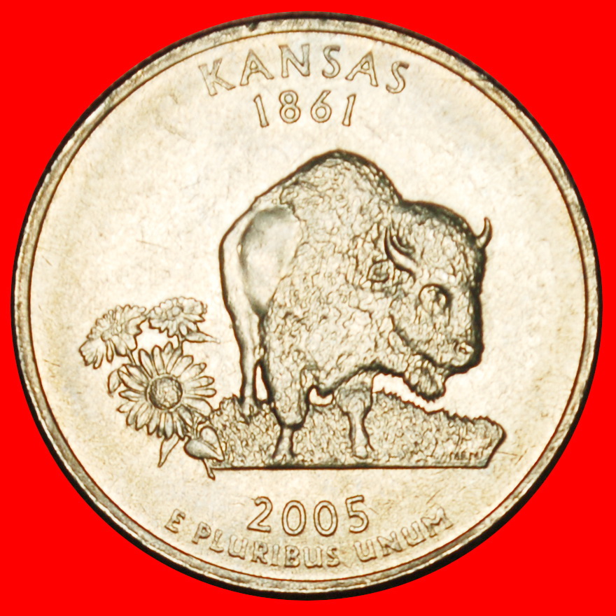 Ⰶ BISON 1861: USA ★ 1/4 DOLLAR 2005P WASHINGTON (1789-1797)! STG STEMPELGLANZ! Rolle★OHNE VORBEHALT!