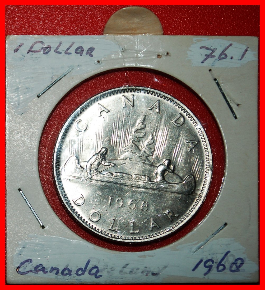 Ⰶ SHIP (1968-1976): CANADA★1 DOLLAR 1968! ELIZABETH II (1953-2022) IN HOLDER★LOW START ★ NO RESERVE!