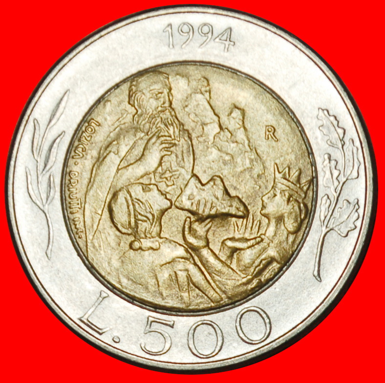 Ⰶ BIMETALLISCH ITALIEN: SAN MARINO ★ 500 LIRE 1994R TÜRME UND KRONE! OHNE VORBEHALT!