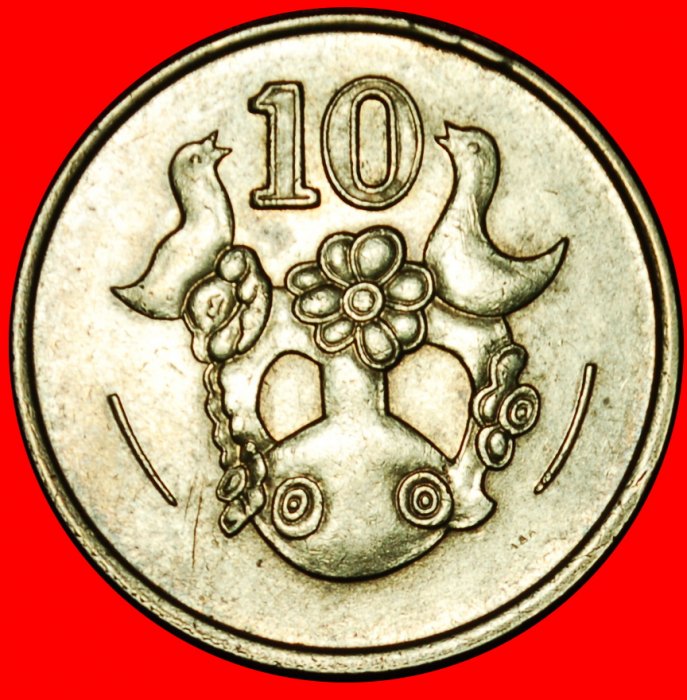 Ⰶ GREAT BRITAIN (1983-2004): CYPRUS ★ 10 CENTS 1991! VASE WITH BIRDS! LOW START ★ NO RESERVE!
