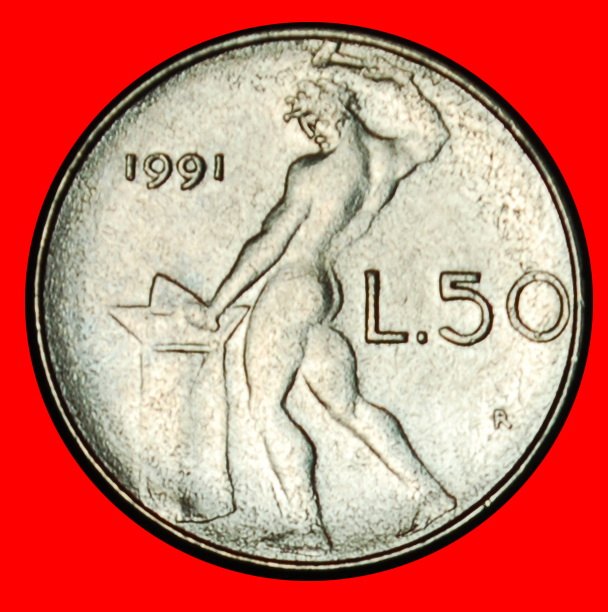 Ⰶ NACKTE VULCAN (1990-1995): ITALIEN ★ 50 LIRE 1991R! KLEINE FORMAT! STG! OHNE VORBEHALT!