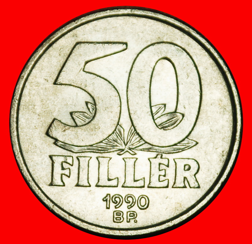  Ⰶ NACH-KOMMUNISTISCHER BRÜCKE (1990-1999): UNGARN ★ 50 FILLER 1990 uSTG STEMPELGLANZ★OHNE VORBEHALT!   