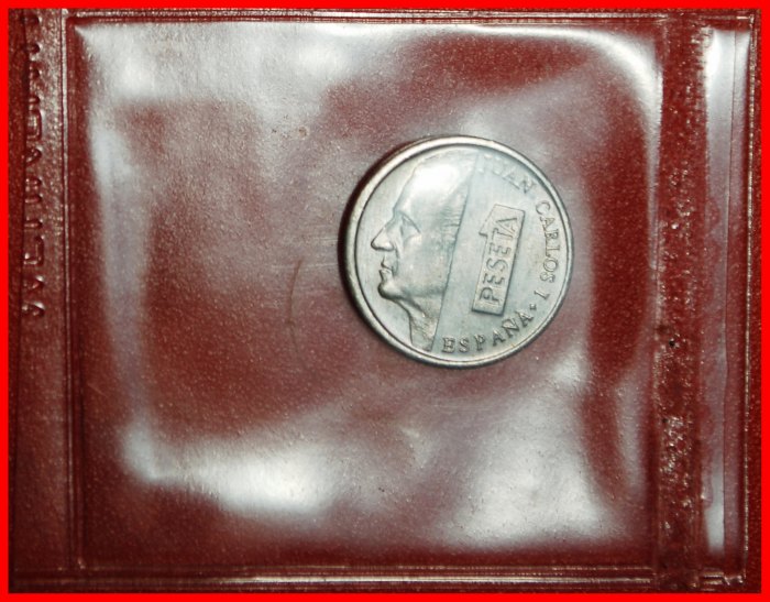 Ⰶ 3 CROWNS FROM SET: SPAIN ★ 1 PESETA 1996 ERROR UNC MINT LUSTRE! IN HOLDER! LOW START ★ NO RESERVE!