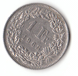  1 Franken Schweiz 1968 B (F164)b.   