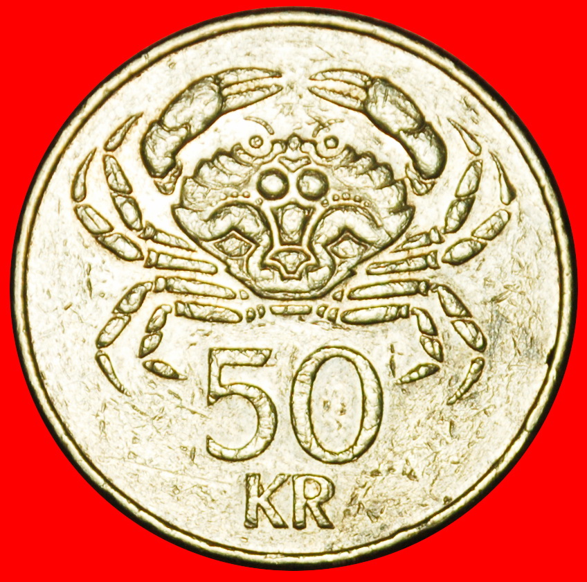 Ⰶ GROSSBRITANNIEN KRABBE (1987-2005): ISLAND ★ 50 KRONER 2001!★OHNE VORBEHALT!
