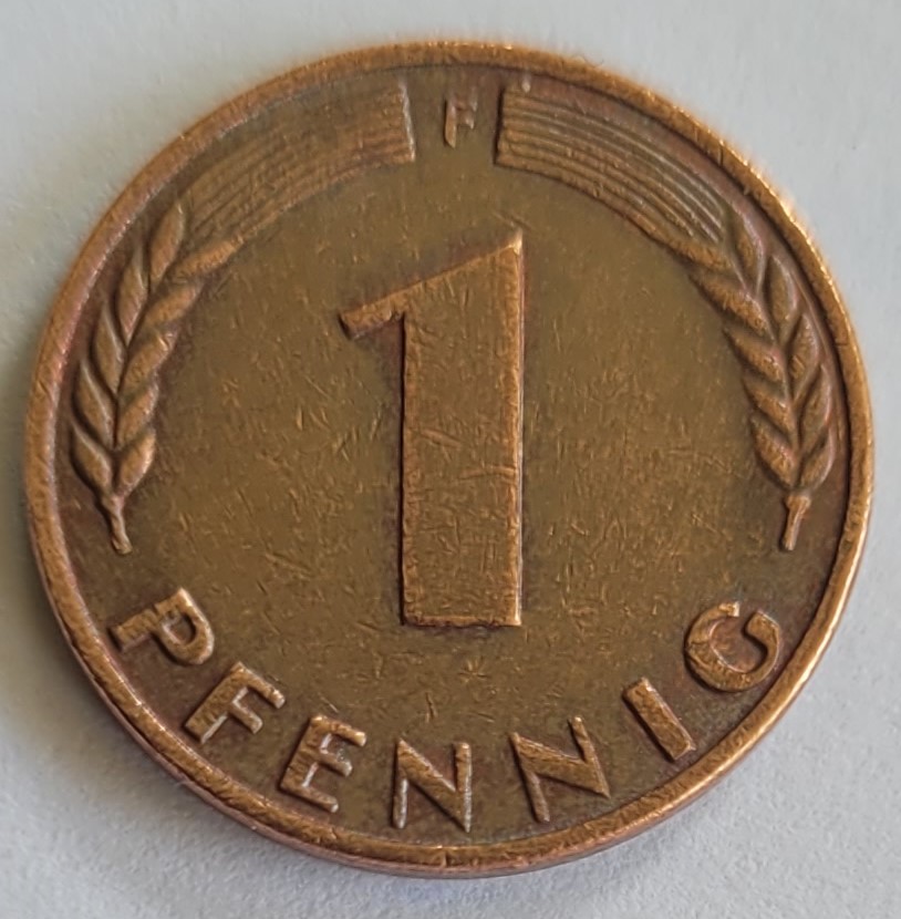 1 Pfennig 1950 f, Umlaufmünze, gut erhalten, Magnitisch 1 Pfennig