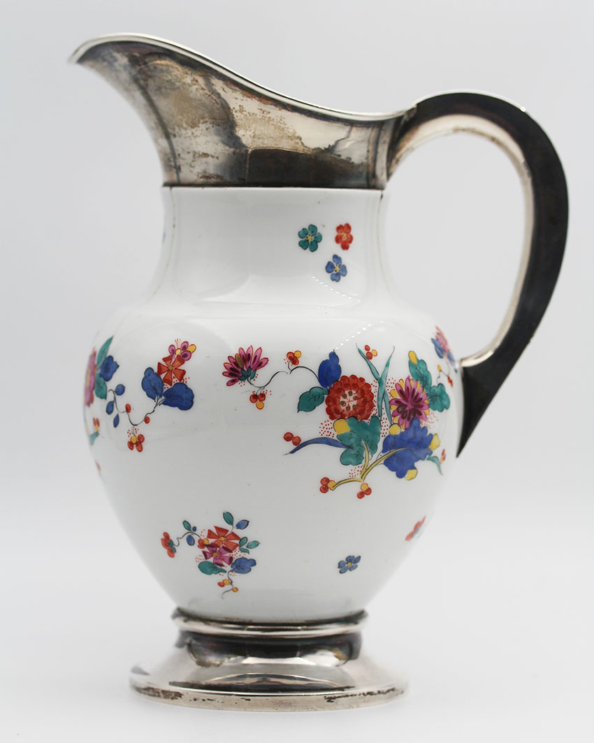 Milchkännchen, Meissen, Schwere Silber Montierung H. ca. 16 cm, 1870-1924