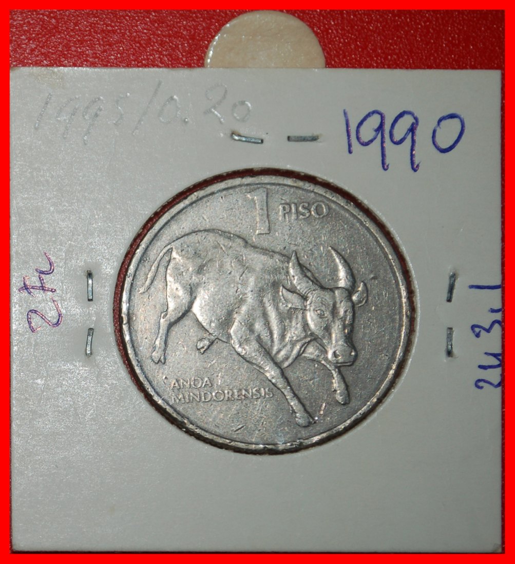 Ⰶ STIER (1983-1990): PHILIPPINEN ★ 1 PISO 1990 FEHLER! IN PACKUNG!★OHNE VORBEHALT!