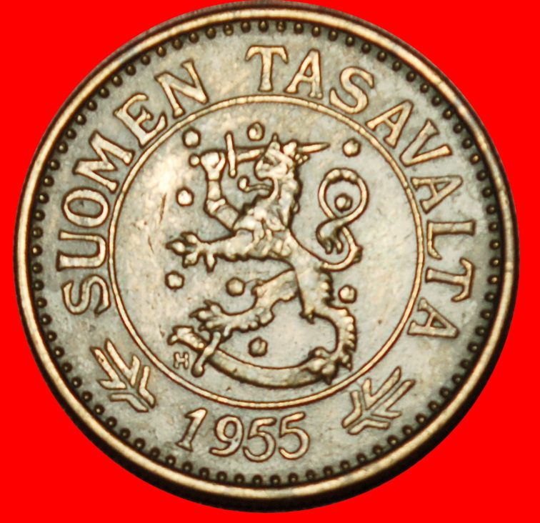  Ⰶ PINE TREE (1952-1962): FINLAND ★ 10 MARKS 1955H DIE B!★LOW START★NO RESERVE!   