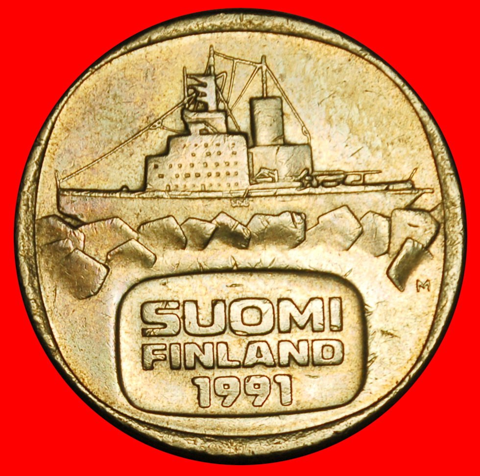 Ⰶ SHIP ICEBREAKER (1979-1993): FINLAND ★ 5 MARKS 1991M!★LOW START★NO RESERVE!