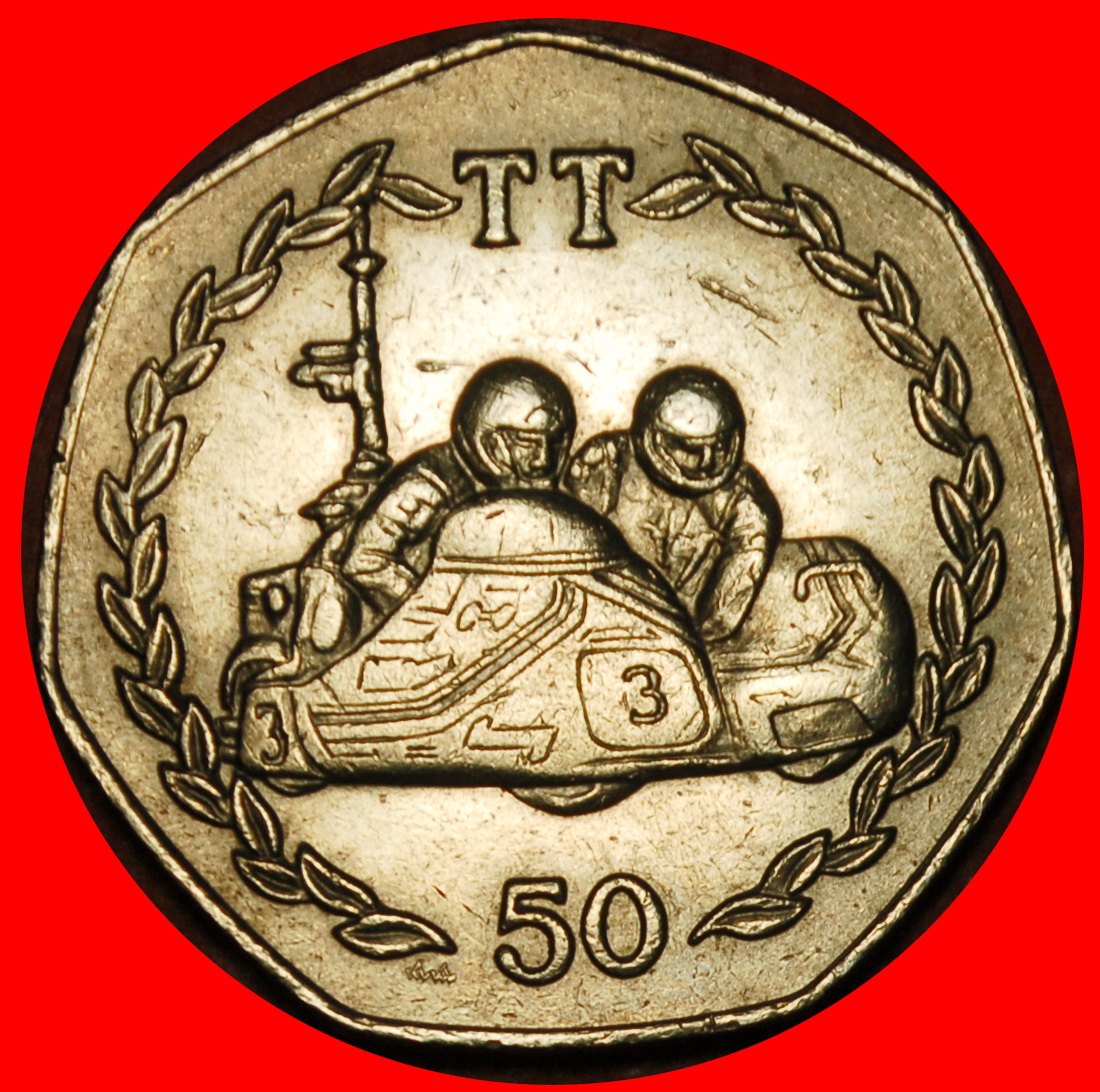 Ⰶ GROSSBRITANNIEN: INSEL MAN★ 50 PENCE 1984AA MOTORRAD SELTEN★ELISABETH II 1953-2022★OHNE VORBEHALT!