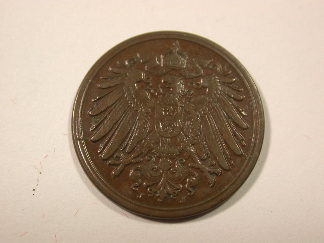  I6 KR  1 Pfennig 1908 J in ss+  Originalbilder   