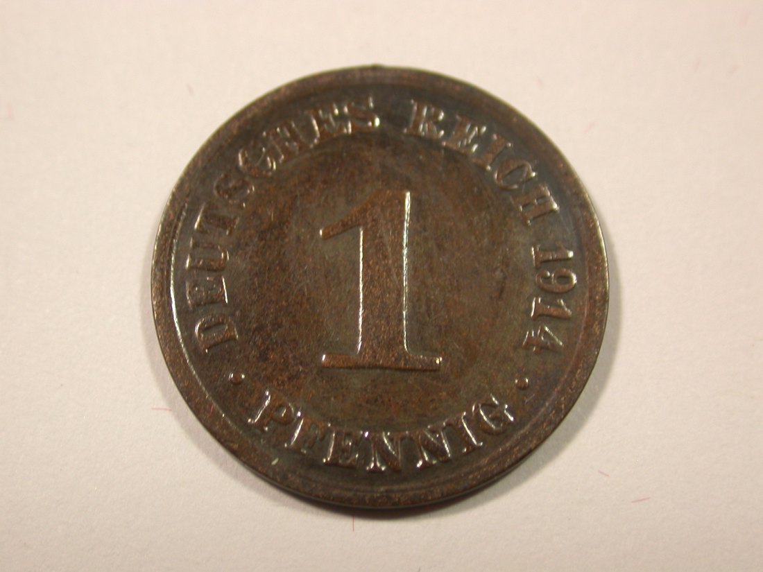 I6 KR 1 Pfennig 1914 A in ss Originalbilder