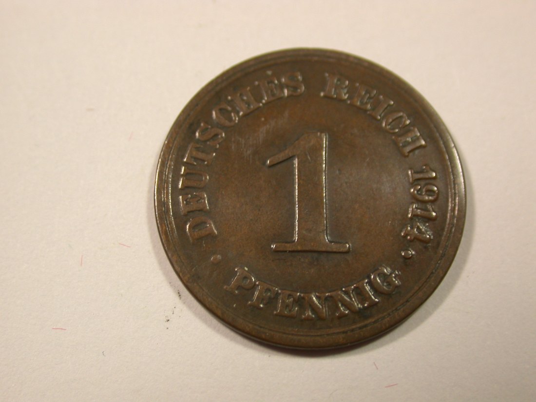I6 KR 1 Pfennig 1914 E in ss Originalbilder