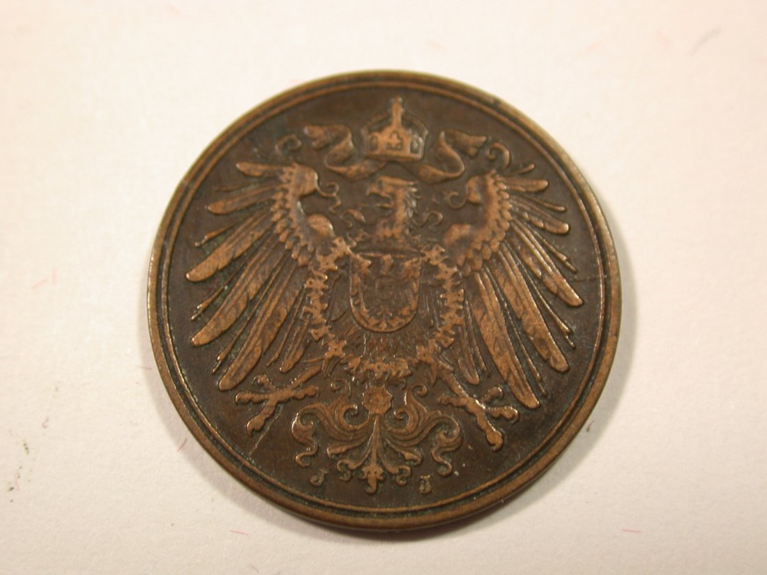  I6 KR  1 Pfennig 1914 J in ss  Originalbilder   