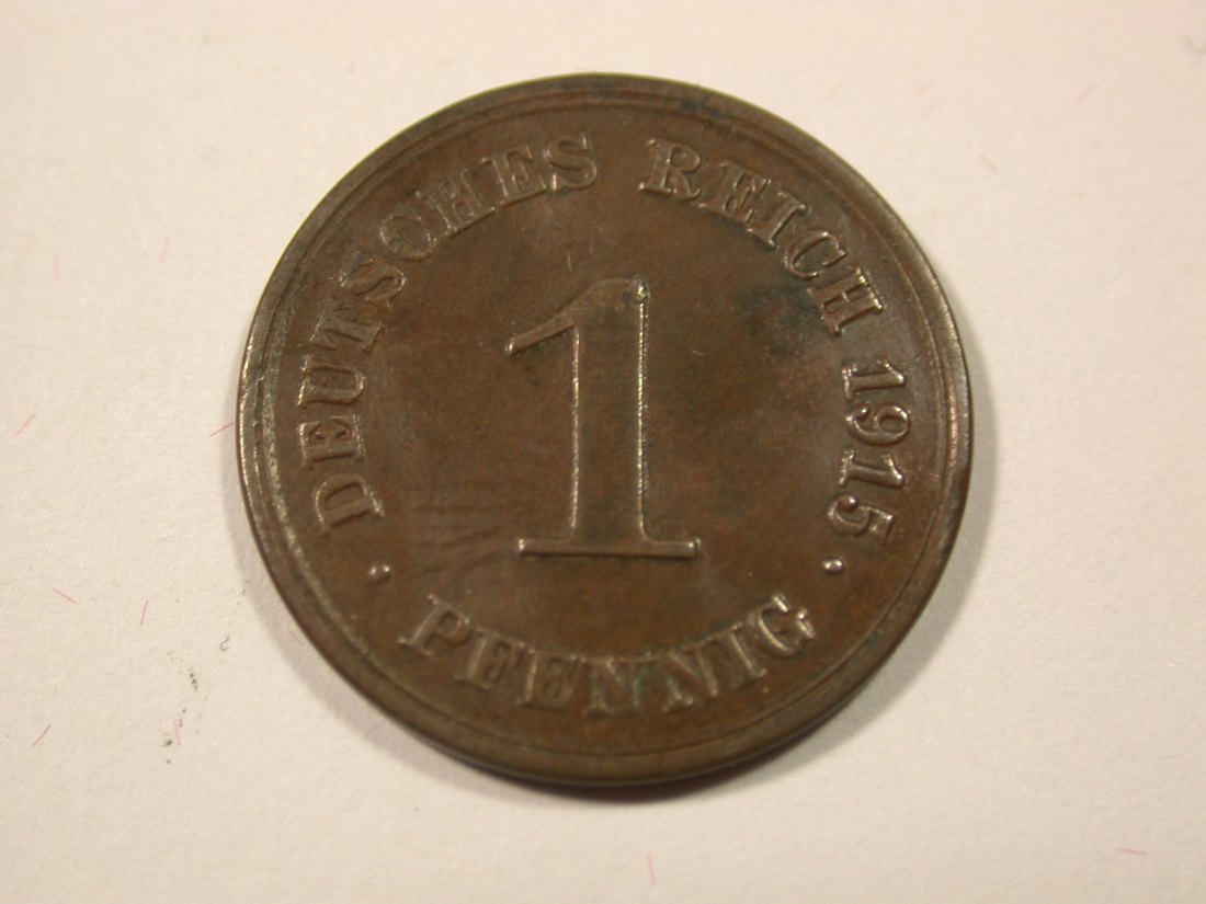  I6 KR  1 Pfennig 1915 E in ss/ss-vz  Originalbilder   