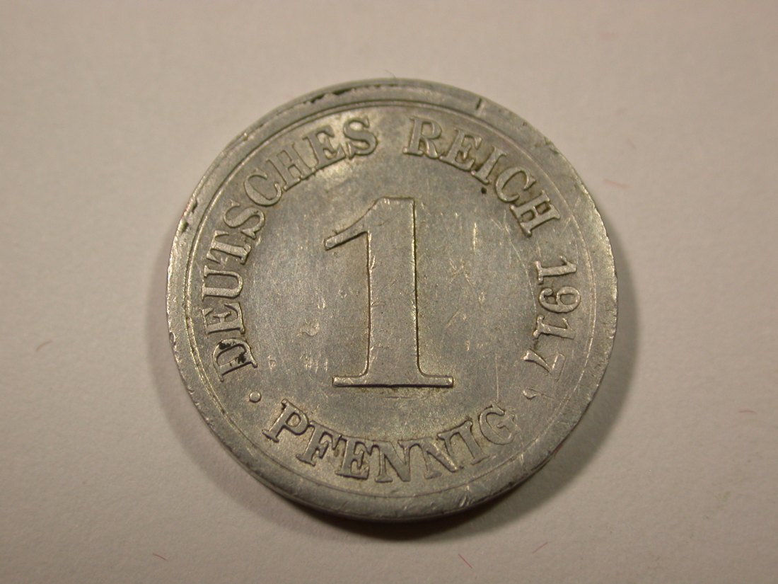 I6 KR 1 Pfennig 1917 J in vz/vz+ Originalbilder