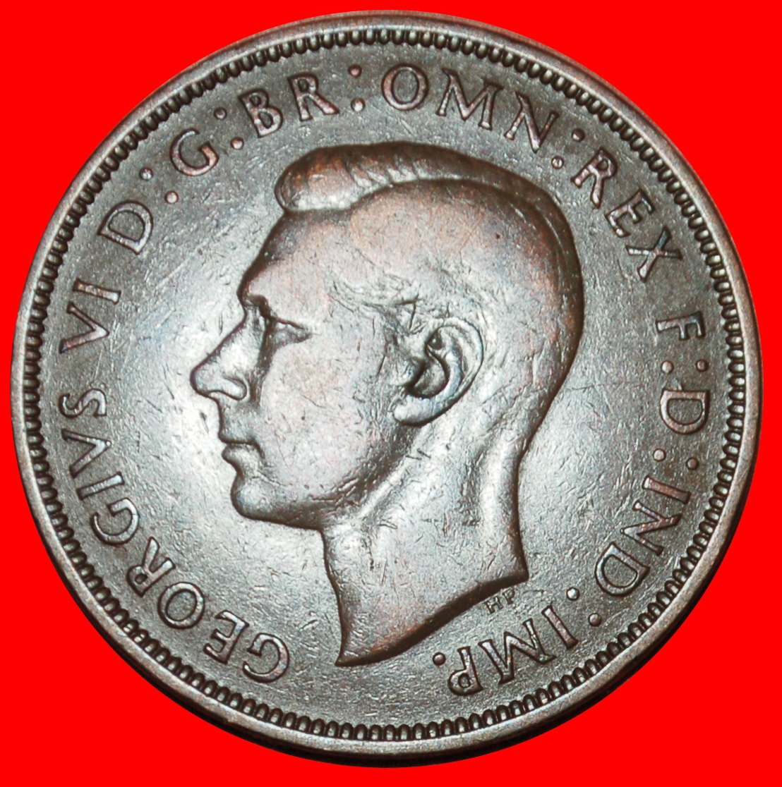  Ⰶ HERRIN DER SEEN MIT INDIEN: GROSSBRITANNIEN ★ PENNY 1939 GEORG VI. (1937-1952)!  OHNE VORBEHALT!   