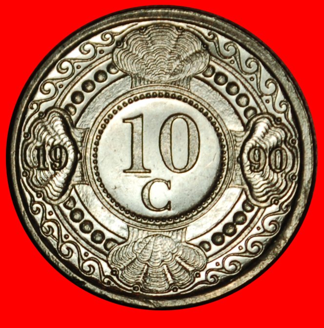 ⰆNO ARUBA (1989-2023):NETHERLANDS ANTILLES★10 CENTS 1990★BEATRIX (1980-2013)★LOW START ★ NO RESERVE!