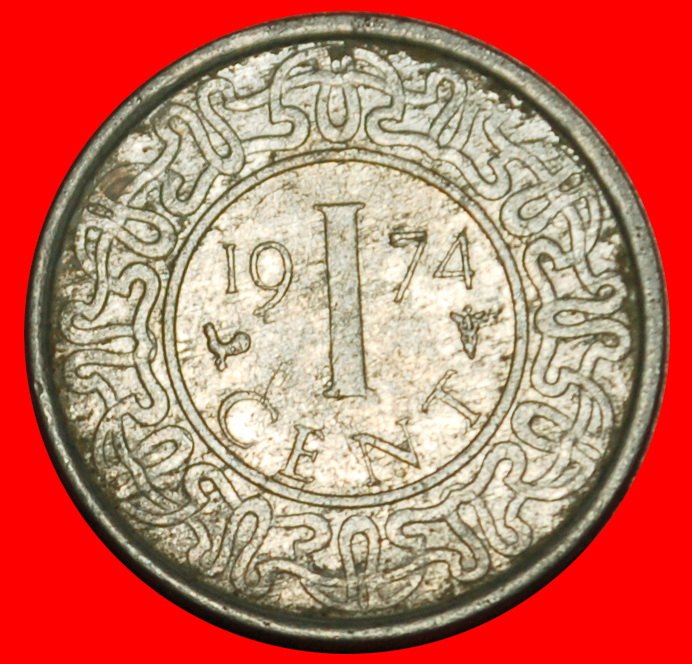 Ⰶ NIEDERLANDE SCHIFF (1974-1986): SURINAME ★ 1 CENT 1974 HAHN!★OHNE VORBEHALT!
