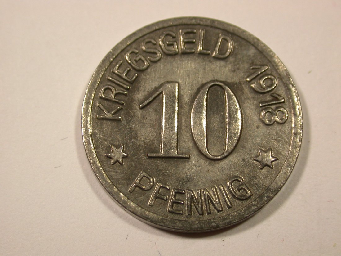 I7 Siegen Stadt Notgeld 10 Pfennig 1918 in vz-st Originalbilder