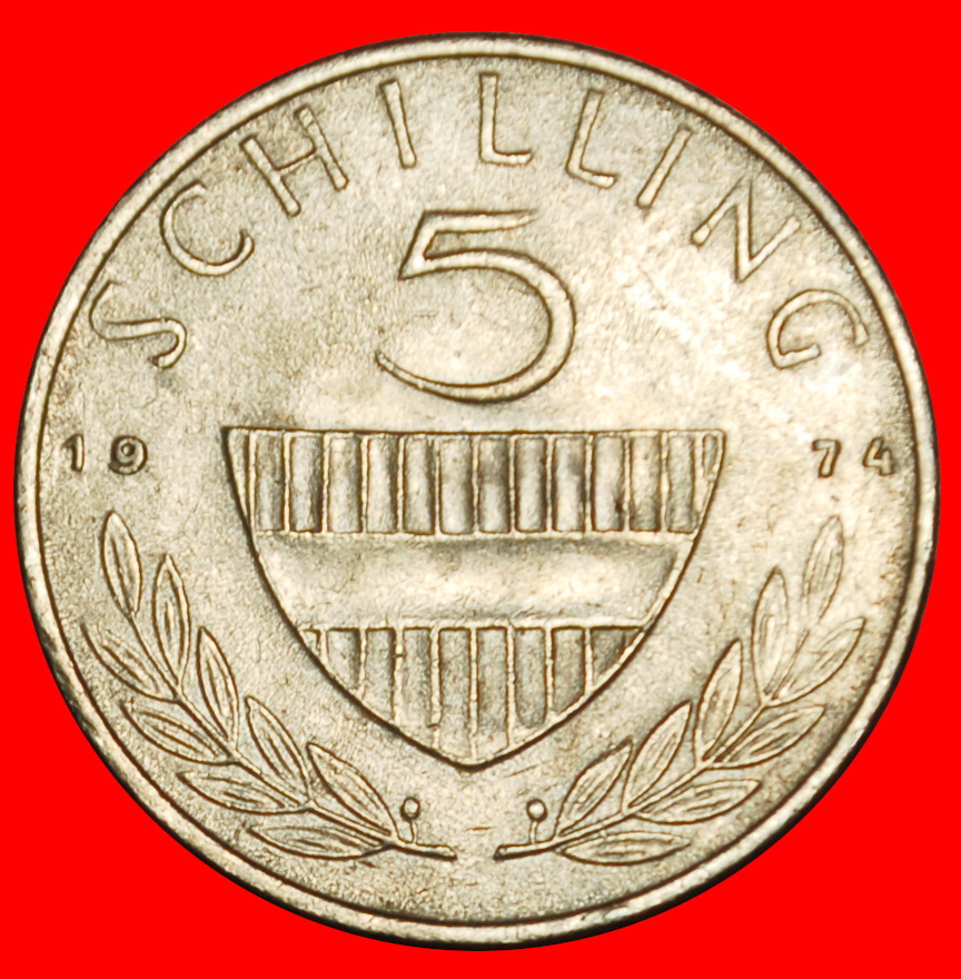 Ⰶ HORSE (1968-2001): AUSTRIA ★ 5 SHILLINGS 1974 MINT LUSTRE! ★LOW START ★ NO RESERVE!   