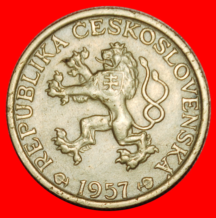 Ⰶ KOMMUNISMUS (1957-1960): TSCHECHOSLOWAKEI ★ 1 KRONE 1957 STEMPEL A!★OHNE VORBEHALT!