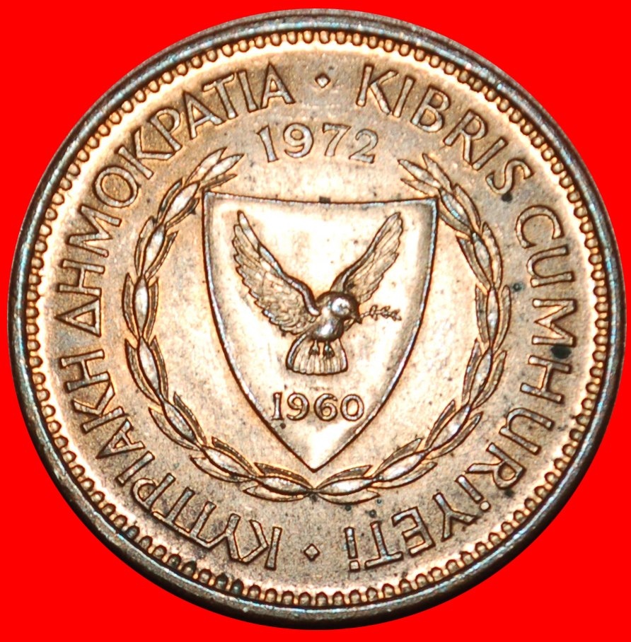 Ⰶ GREAT BRITAIN (1963-1980): CYPRUS ★ 5 MILS 1972 UNC MINT LUSTRE SHIP! LOW START ★ NO RESERVE!