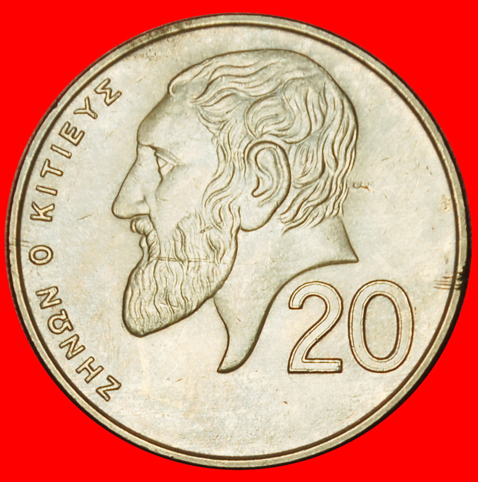 Ⰶ GREAT BRITAIN (1991-2004):CYPRUS★20 CENTS 1998 ZENO OF CITIUM (334-262 BCE)★LOW START★ NO RESERVE!