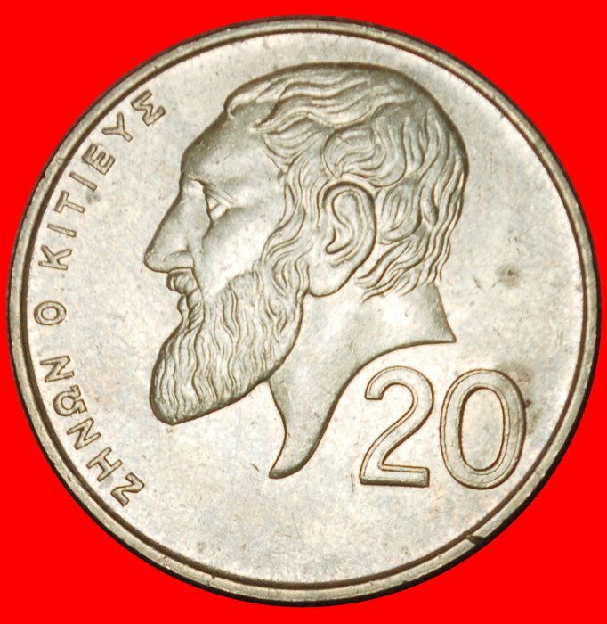 Ⰶ GREAT BRITAIN (1991-2004):CYPRUS★20 CENTS 2001 ZENO OF CITIUM (334-262 BCE)★LOW START★ NO RESERVE!