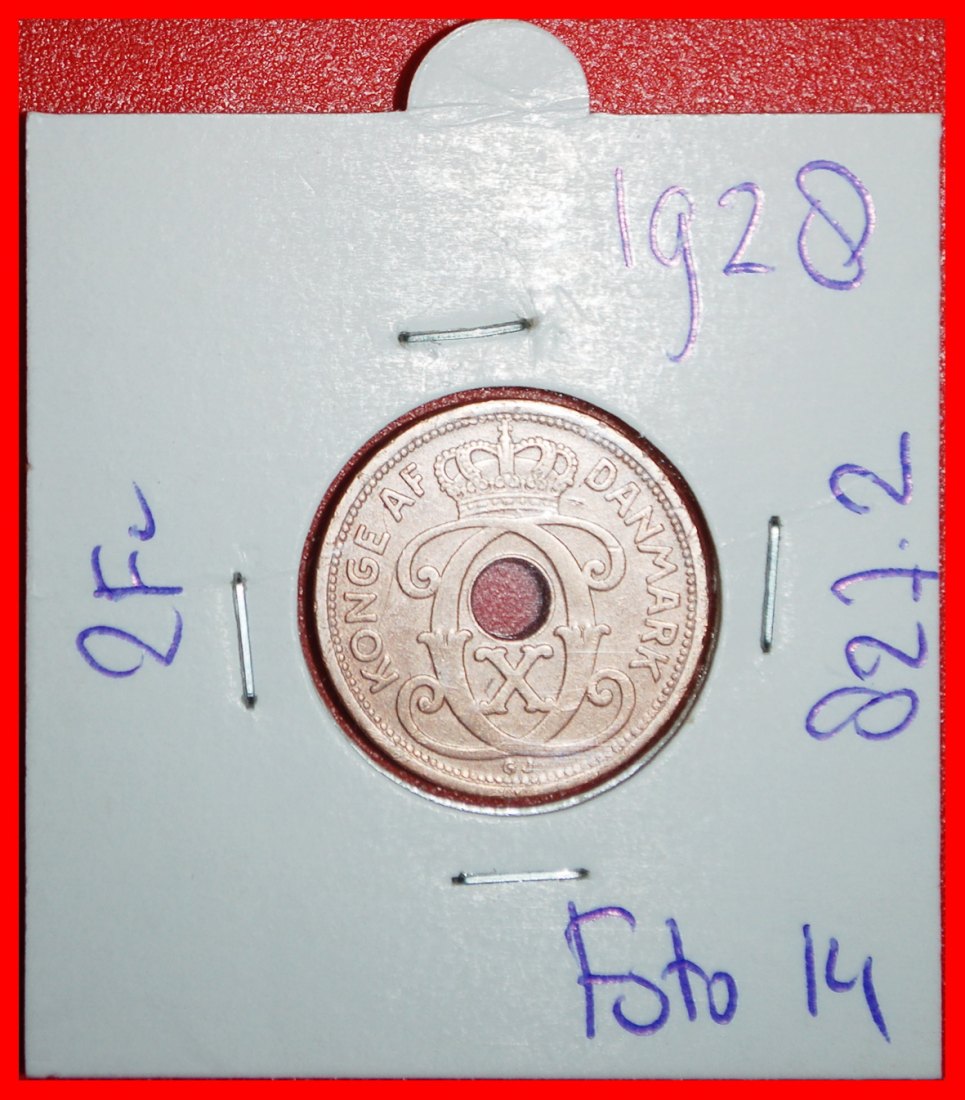  Ⰶ LOCH (1926-1940): DÄNEMARK ★ 2 OERE 1928! CHRISTIAN X. (1912-1947)! IN PACKUNG! ★OHNE VORBEHALT!   