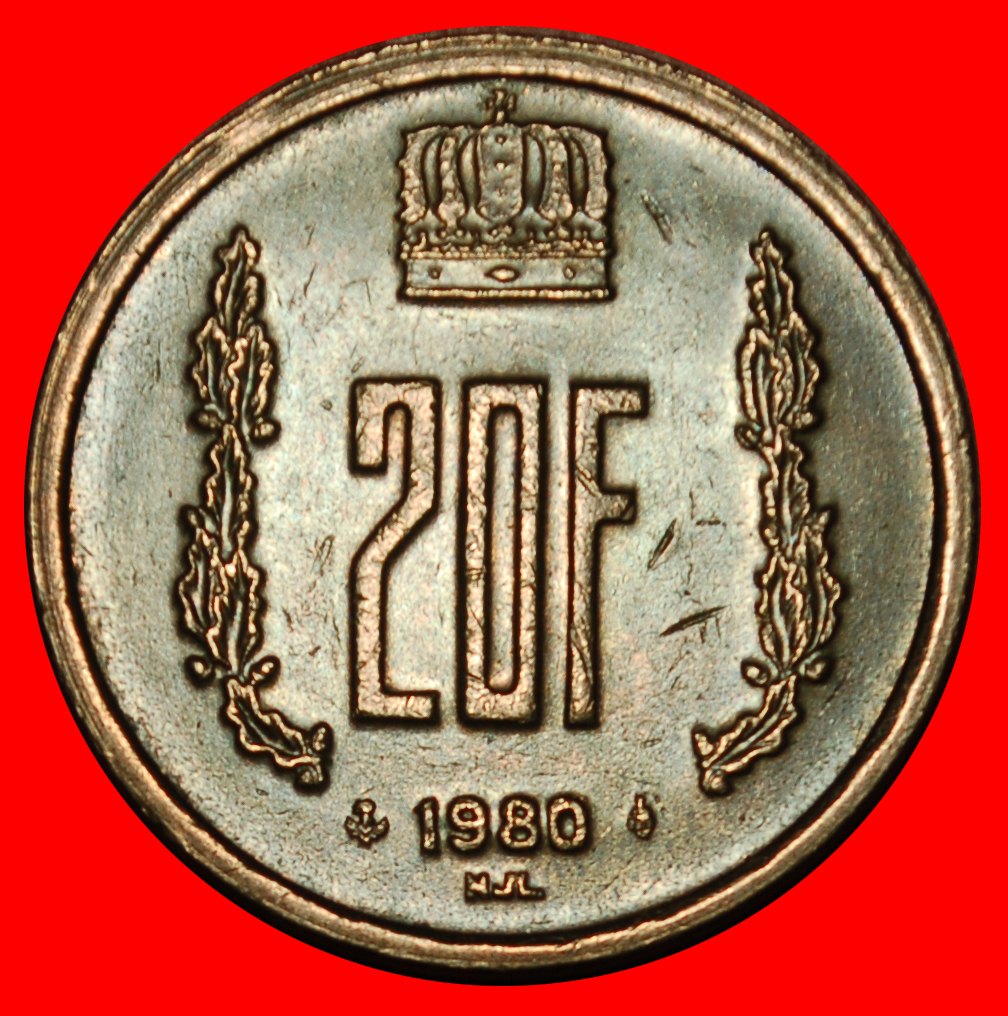 Ⰶ BELGIUM (1980-1983): LUXEMBOURG ★ 20 FRANCS 1980 CROWN! JEAN (1964-2000)! LOW START ★ NO RESERVE!
