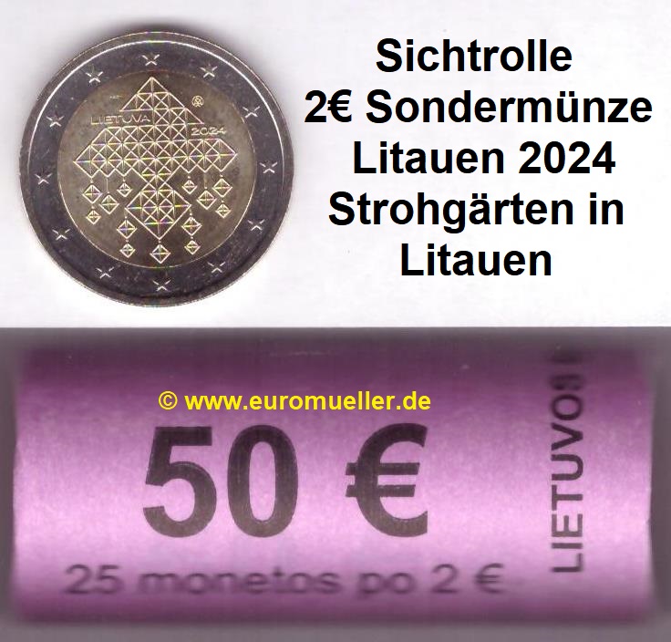 Litauen Rolle...2 Euro Gedenkmünze 2024...Strohgärten   