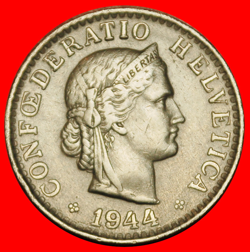 Ⰶ LIBERTY (1881-2024): SWITZERLAND★20 RAPPEN 1944B 1+A! WARTIME (1939-1945)★LOW START! ★ NO RESERVE!