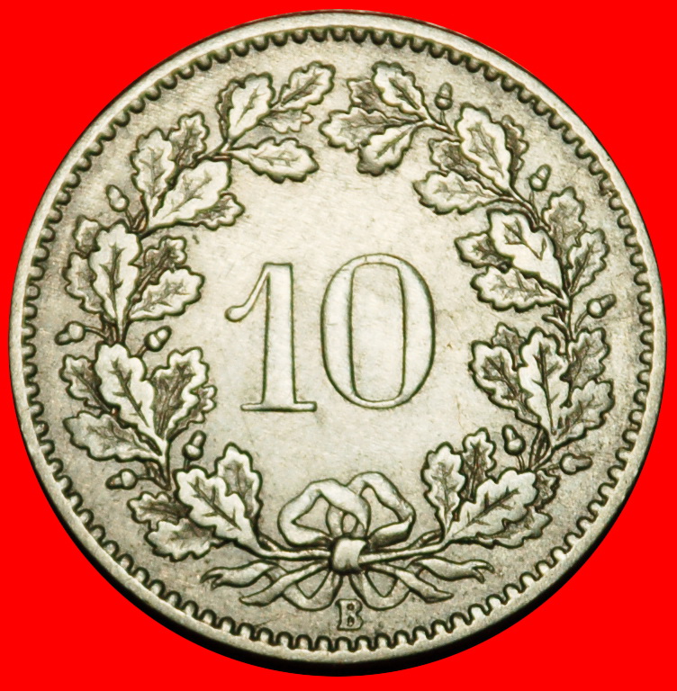  Ⰶ LIBERTY (1879-2024): SWITZERLAND ★ 10 RAPPEN 1882B! DIES 1+A!★LOW START! ★ NO RESERVE!   