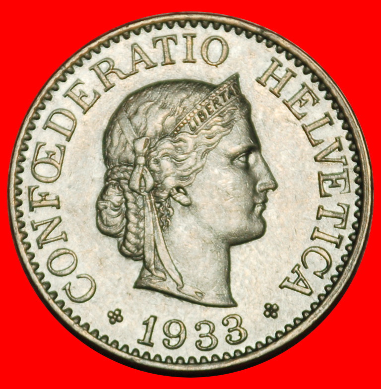 Ⰶ LIBERTY (1879-2024): SWITZERLAND ★ 10 RAPPEN 1933B! DIES 1+A!★LOW START! ★ NO RESERVE!