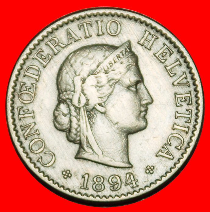  Ⰶ FREIHEIT (1879-2024): SCHWEIZ ★ 5 RAPPEN 1894B! STEMPEL 1+A!★OHNE VORBEHALT!   