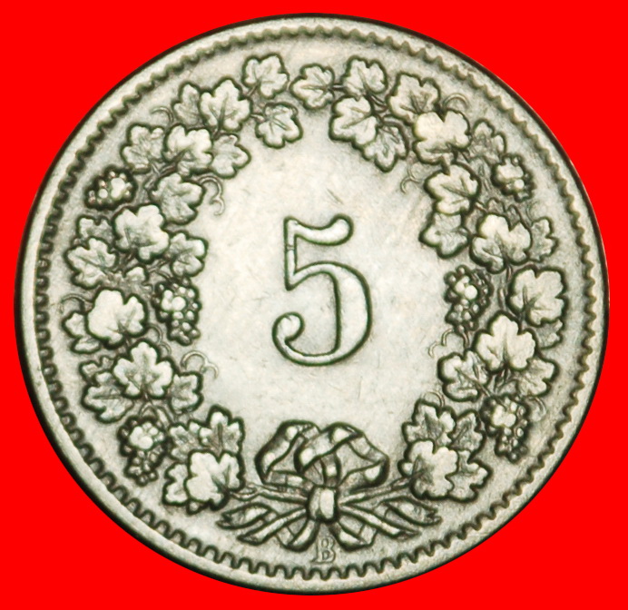  Ⰶ FREIHEIT (1879-2024): SCHWEIZ ★ 5 RAPPEN 1894B! STEMPEL 1+A!★OHNE VORBEHALT!   