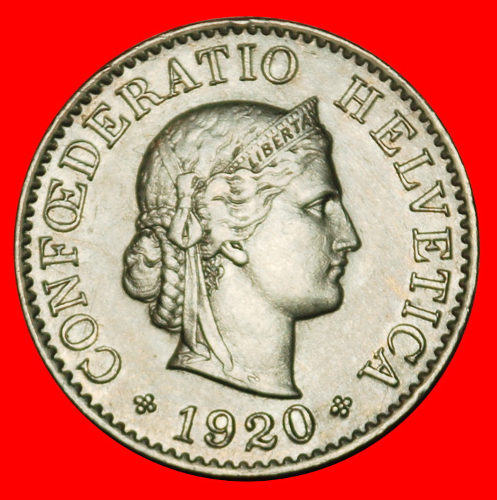 Ⰶ FREIHEIT (1879-2024): SCHWEIZ ★ 5 RAPPEN 1920B! STEMPEL 1+A!★OHNE VORBEHALT!