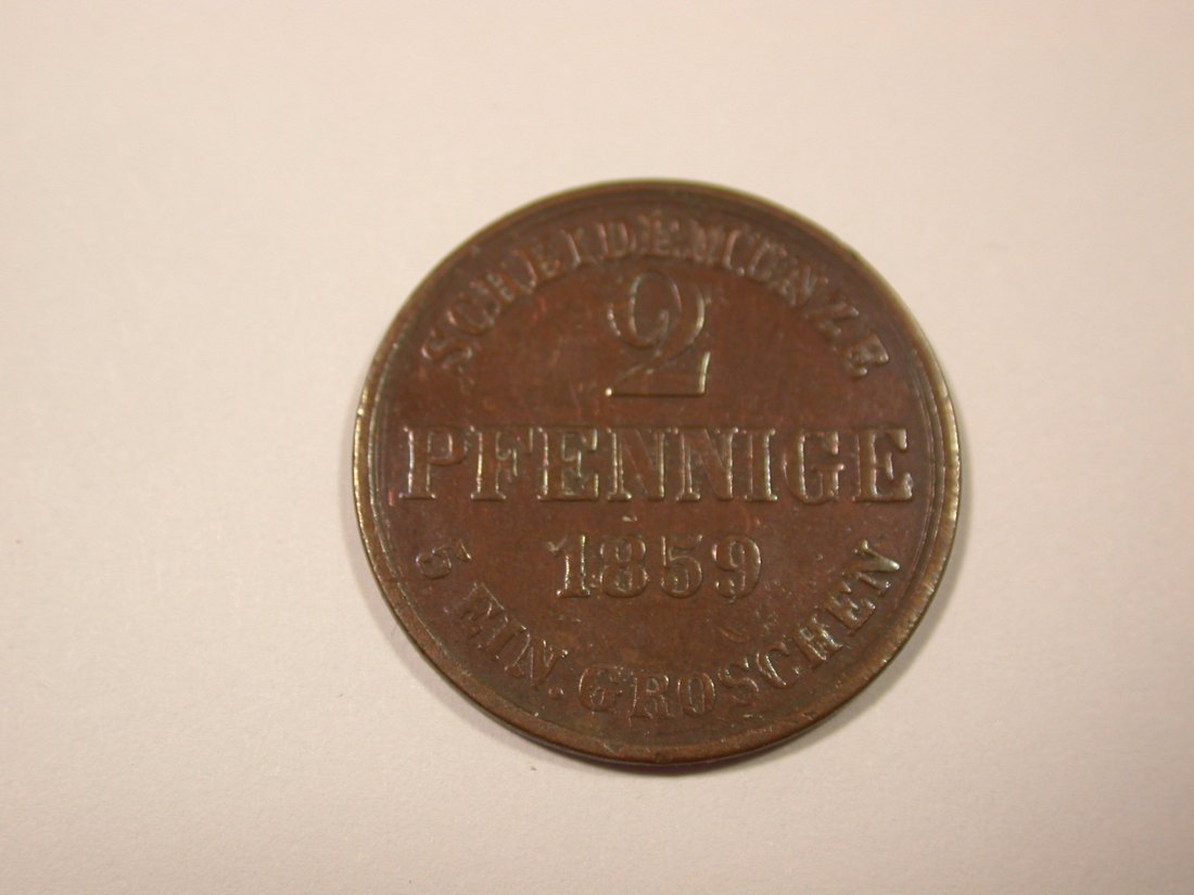 I7 Braunschweig 2 Pfennig 1859 in ss/ss+ R Originalbilder