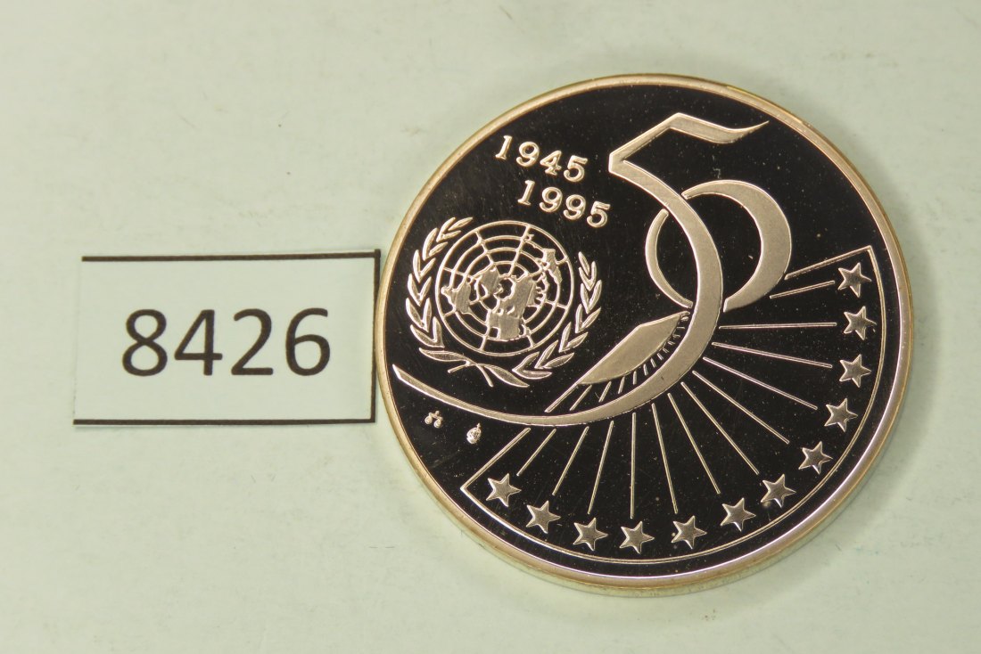 8426 Belgien 1995 5 ECU 50 Jahre UNO 22,85 g Silber 0.833