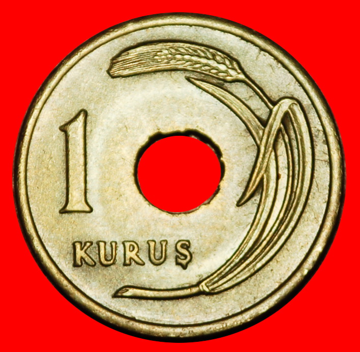  Ⰶ CENTRAL HOLE (1947-1951): TURKEY ★ 1 KURUS 1949!  ★LOW START ★ NO RESERVE!   