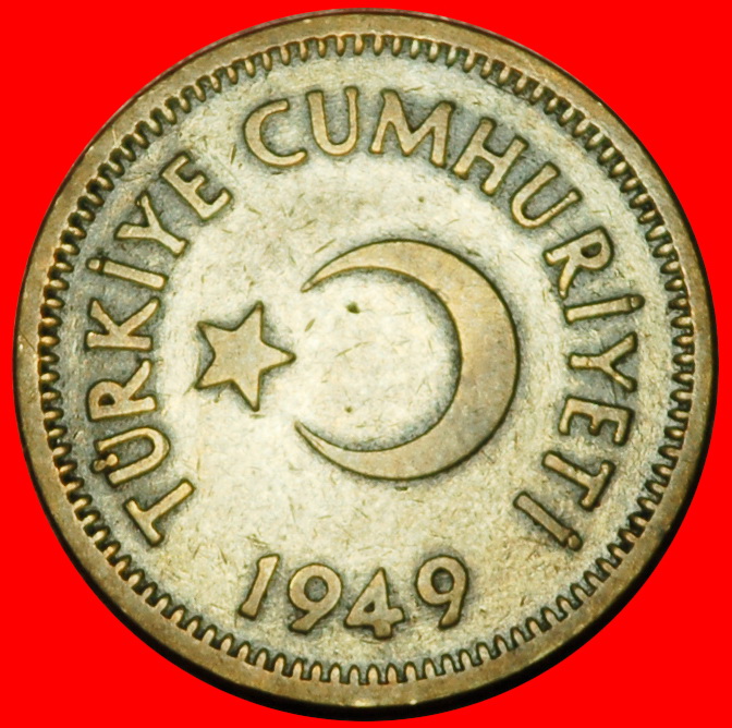  Ⰶ CRESCENT AND STAR ERROR (1949-1956): TURKEY ★ 10 KURUSES 1949!★LOW START ★ NO RESERVE!   