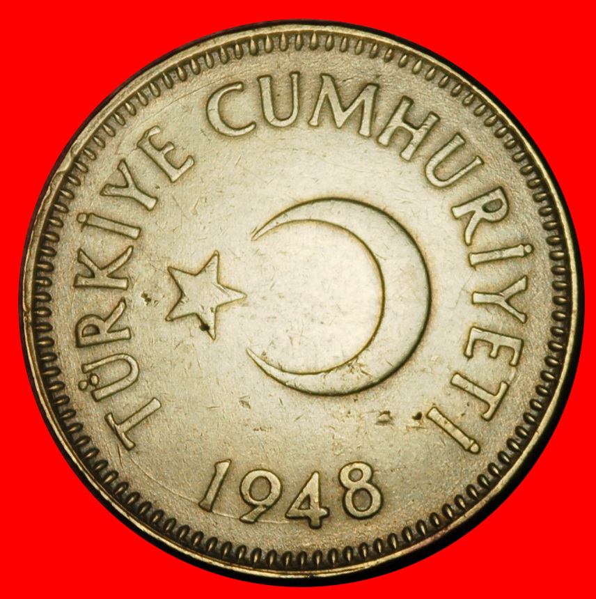  Ⰶ CRESCENT AND STAR ERROR (1948-1956): TURKEY ★ 25 KURUSES 1948!★LOW START ★ NO RESERVE!   