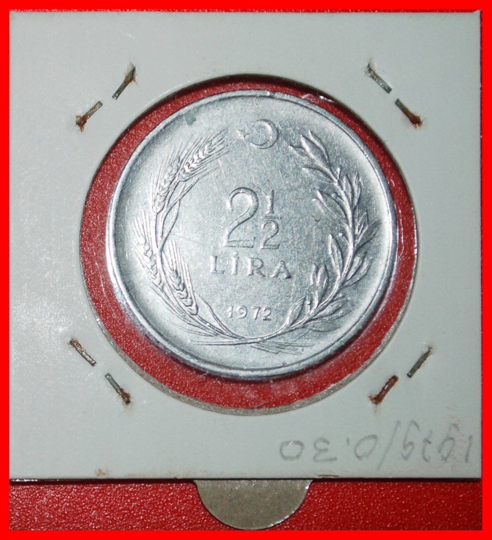 Ⰶ ATATURK (1923-1938): TURKEY ★ 2 1/2 LIRAS 1972 TYPE 1960-1980 ERROR★HOLDER★LOW START ★ NO RESERVE!