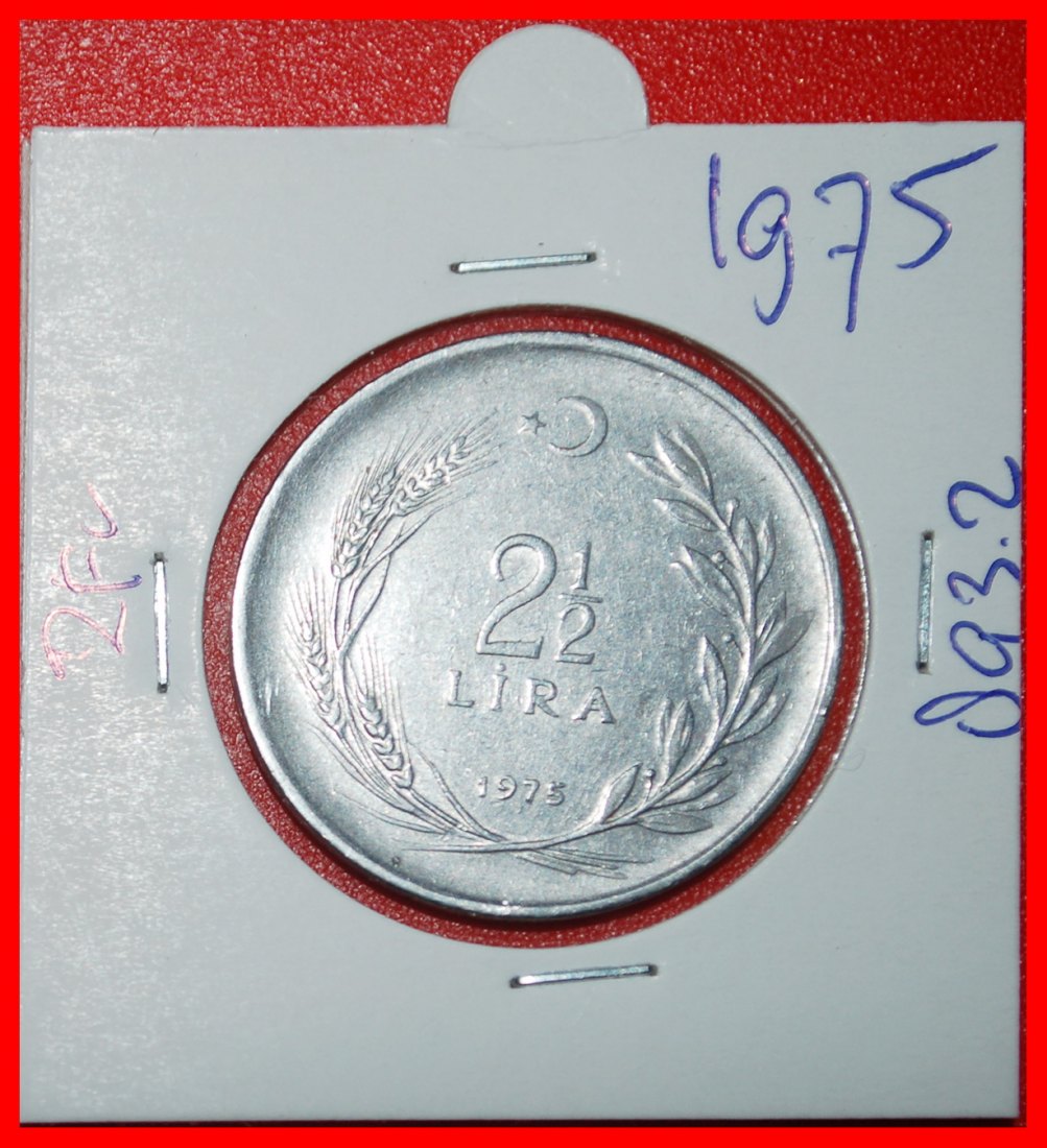  Ⰶ ATATURK (1923-1938): TURKEY ★ 2 1/2 LIRAS 1975 TYPE 1960-1980 ERROR★HOLDER★LOW START ★ NO RESERVE!   