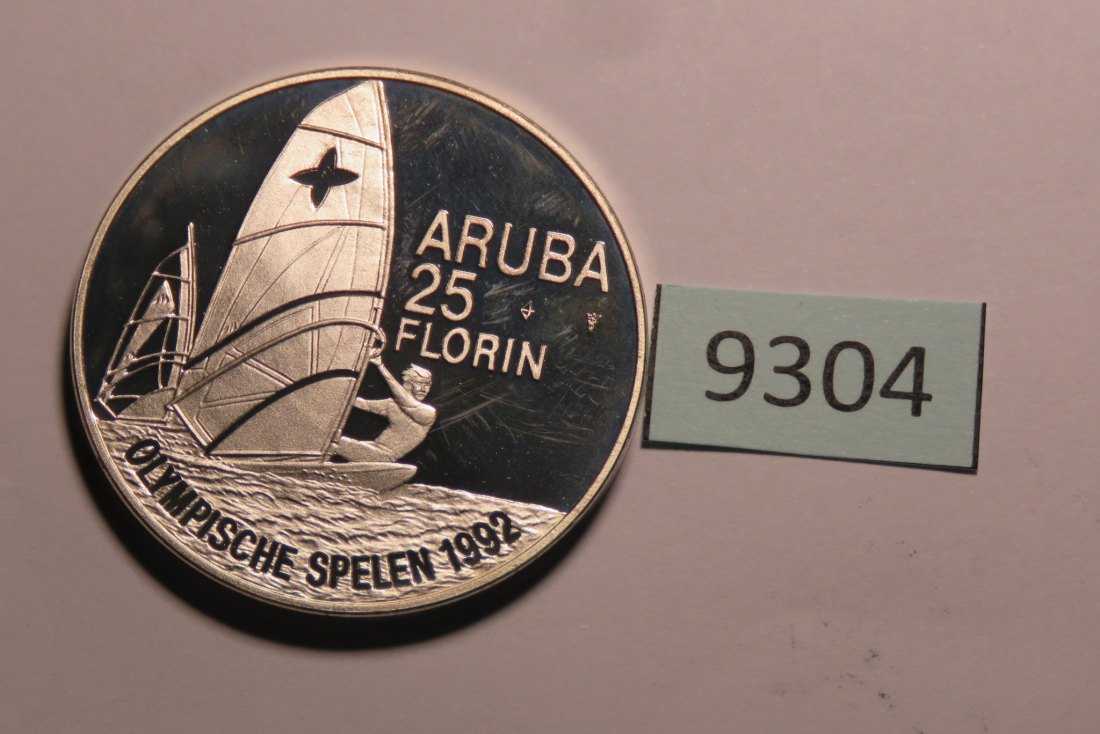 9304 Aruba 1992 - 25 Florin - OLYMPIA - 25 g Silber 0.925