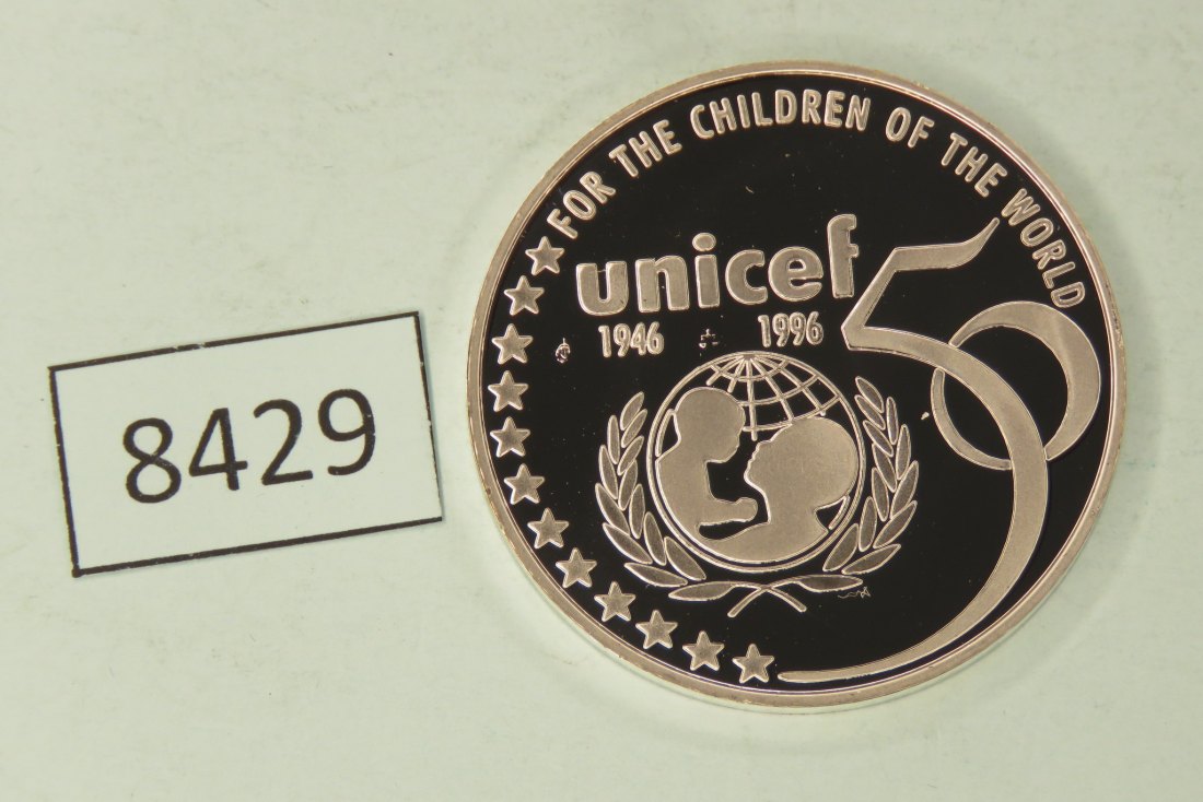  8429 Belgien 1996  5 ECU  50 Jahre UNICEF   22,85 g Silber 0.833   